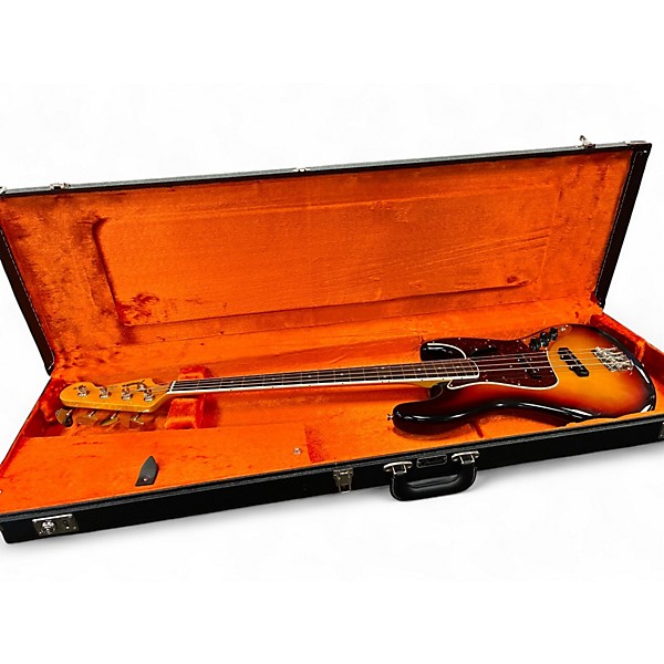 Used Fender AMERICAN VINTAGE 1966 JAZZ 3 Tone Sunburst Electric Bass Guitar