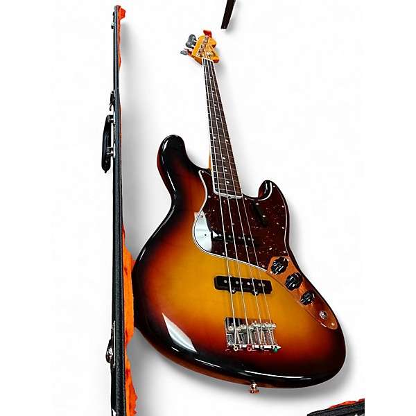 Used Fender AMERICAN VINTAGE 1966 JAZZ 3 Tone Sunburst Electric Bass Guitar