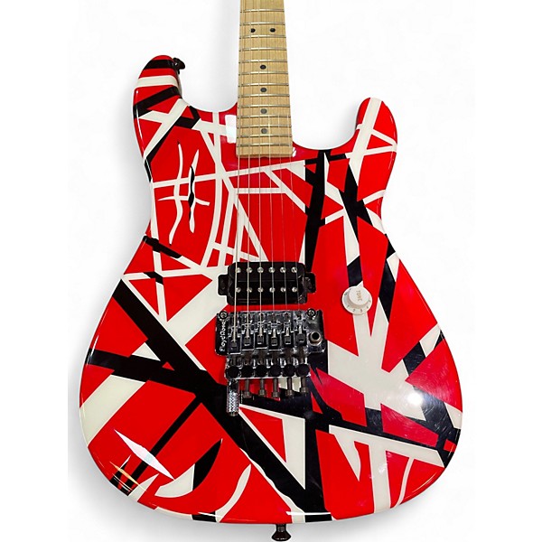 Used 2004 Charvel Made in USA EVH Art Series Red and White Solid Body Electric Guitar