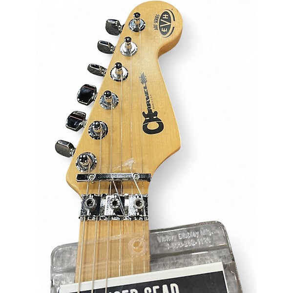 Used 2004 Charvel Made in USA EVH Art Series Red and White Solid Body Electric Guitar