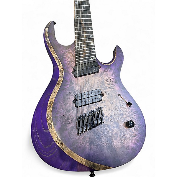 Used Kiesel Neckthrough Aries Multiscale Purple Solid Body Electric Guitar