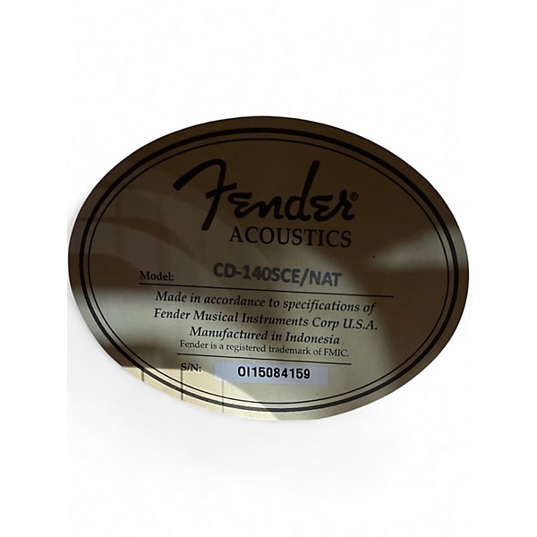 Used Fender CD140SCE Natural Acoustic Electric Guitar