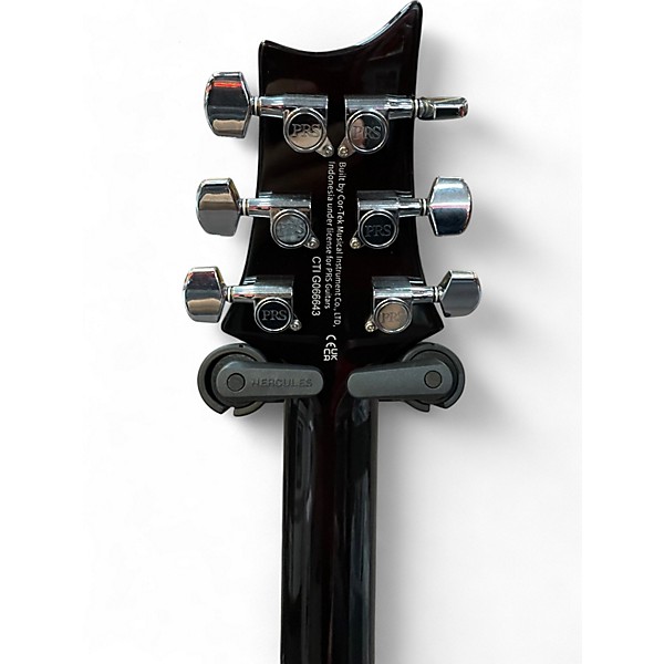 Used PRS SE CUSTOM 24 QUILT TOP BLACK GOLD BURST Solid Body Electric Guitar