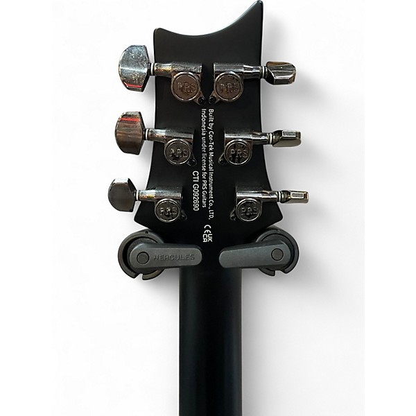 Used PRS SE EXOTIC CUSTOM 24-08 POPLAR BURL LAKE BLUE MIDNIGHT BURST Solid Body Electric Guitar