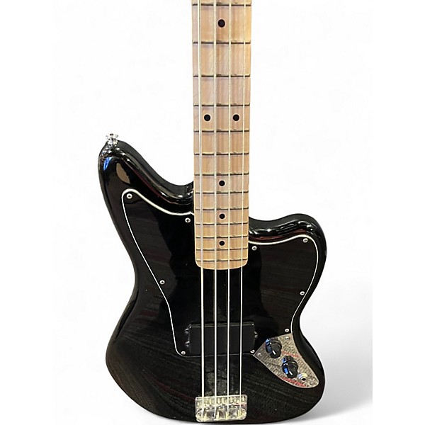 Used Squier Jaguar Bass Black Electric Bass Guitar