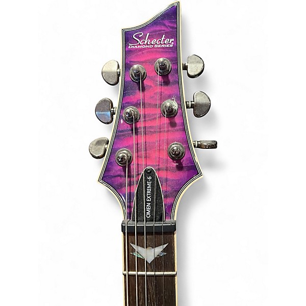 Used Schecter Guitar Research Omen Extreme 6 Electric Magenta Solid Body Electric Guitar