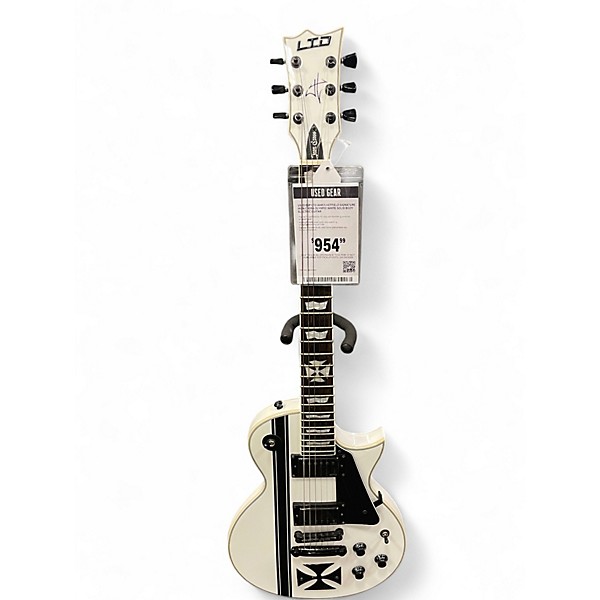 Used ESP LTD James Hetfield Signature Iron Cross Olympic White Solid Body Electric Guitar