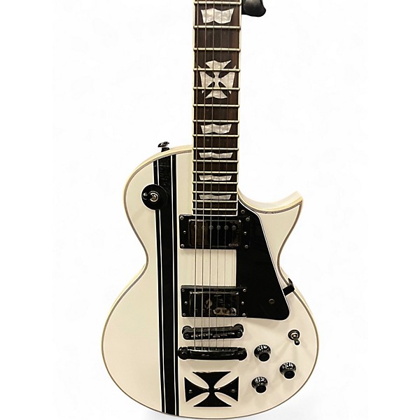 Used ESP LTD James Hetfield Signature Iron Cross Olympic White Solid Body Electric Guitar