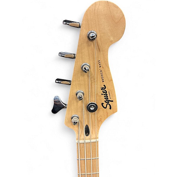Used Squier Bronco Black Electric Bass Guitar