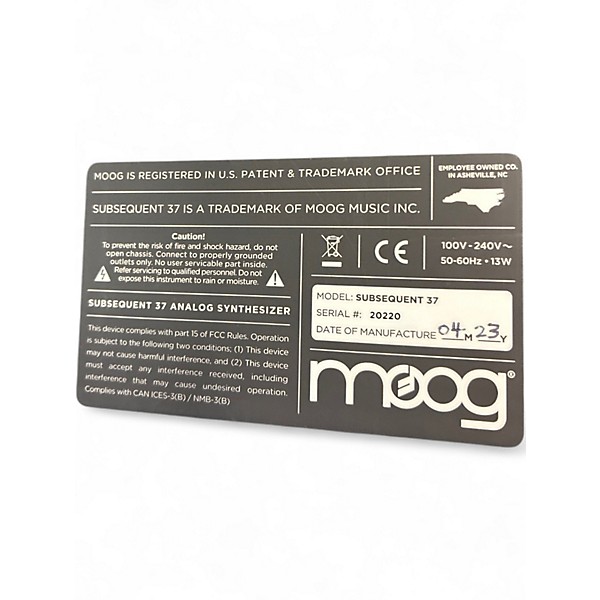 Used Moog Subsequent 37 Synthesizer