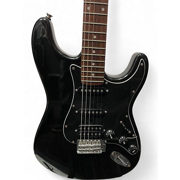 Used Squier FAT STRAT BLACK Solid Body Electric Guitar