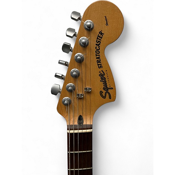 Used Squier FAT STRAT BLACK Solid Body Electric Guitar