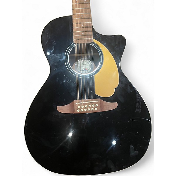 Used Fender Villager SCE black 12 String Acoustic Electric Guitar