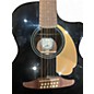 Used Fender Villager SCE black 12 String Acoustic Electric Guitar