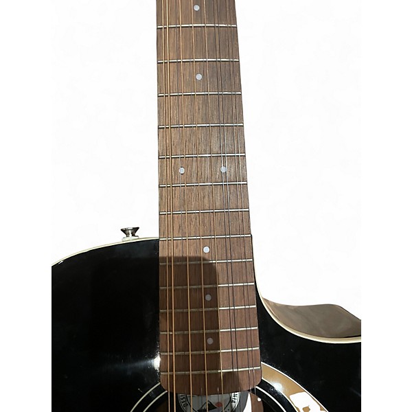 Used Fender Villager SCE black 12 String Acoustic Electric Guitar