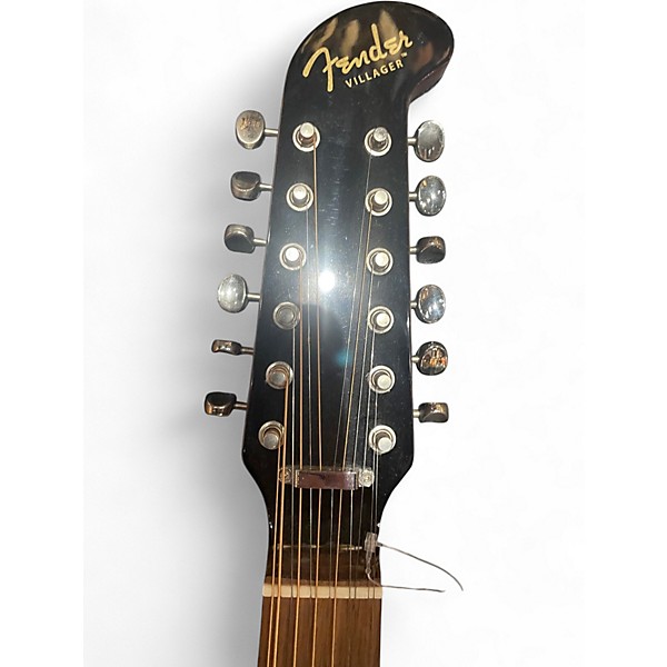 Used Fender Villager SCE black 12 String Acoustic Electric Guitar