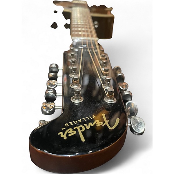 Used Fender Villager SCE black 12 String Acoustic Electric Guitar