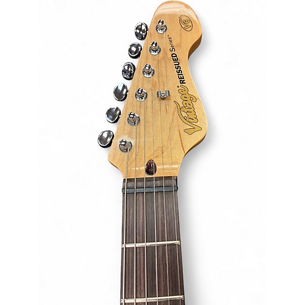 Used Vintage V6HFTB 2 Color Sunburst Solid Body Electric Guitar