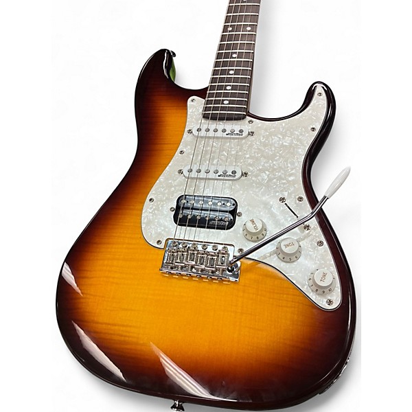 Used Vintage V6HFTB 2 Color Sunburst Solid Body Electric Guitar