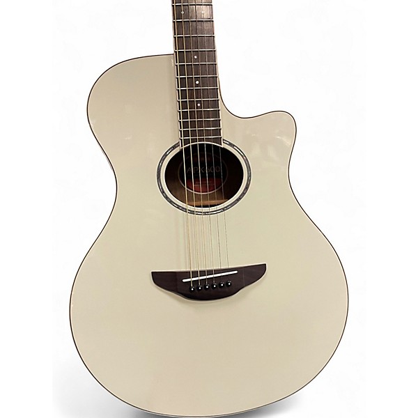 Used Yamaha APX600 White Acoustic Electric Guitar