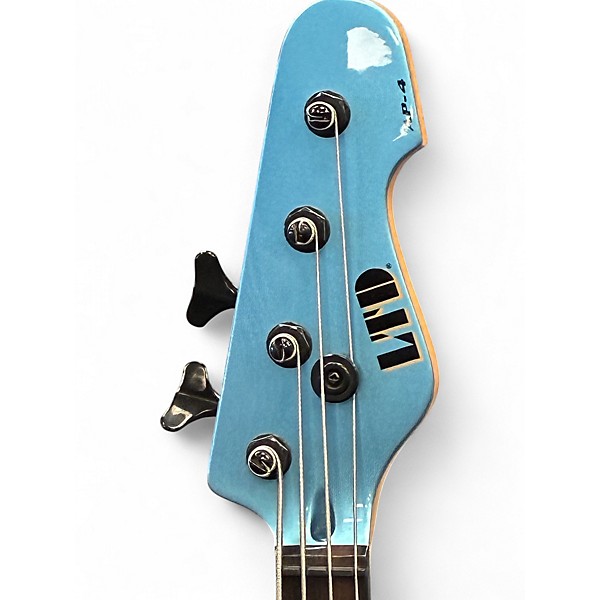 Used ESP LTD AP4 Black Metal Pelham Blue Electric Bass Guitar