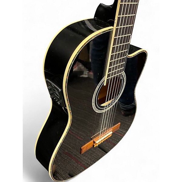 Used Ortega RCE145BK Black Acoustic Electric Guitar