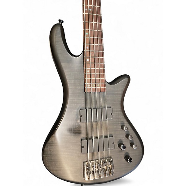 Used Schecter Guitar Research Stiletto Studio 5 String Black Electric Bass Guitar