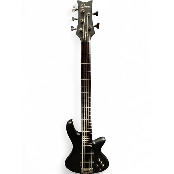 Used Schecter Guitar Research Stiletto Studio 5 String Black Electric Bass Guitar