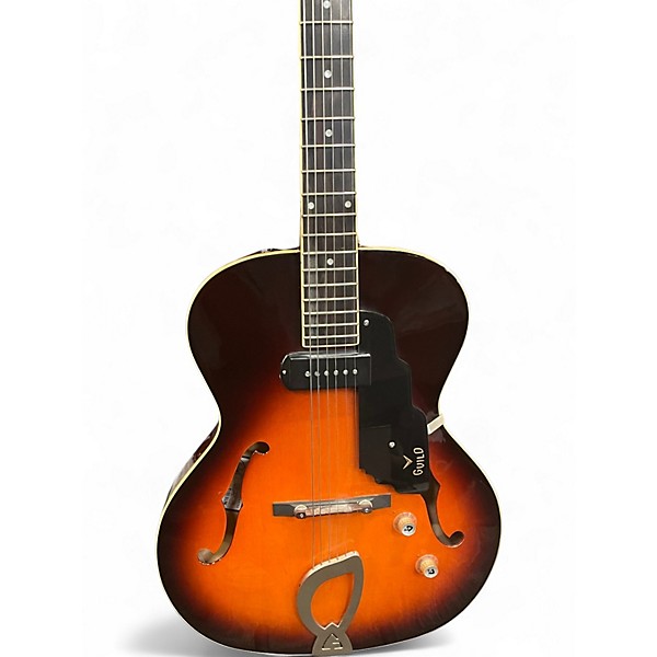 Used Guild T-50 Slim 2 Color Sunburst Hollow Body Electric Guitar