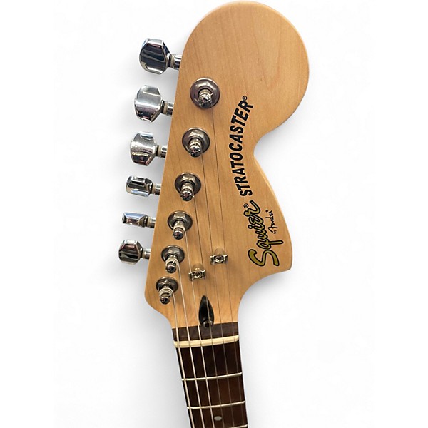 Used Squier Deluxe Stratocaster Candy Apple Red Solid Body Electric Guitar