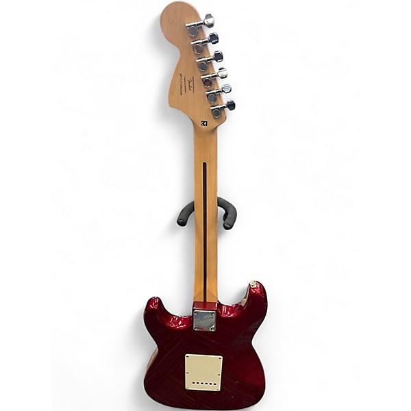 Used Squier Deluxe Stratocaster Candy Apple Red Solid Body Electric Guitar