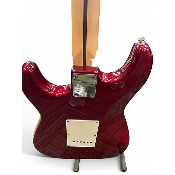Used Squier Deluxe Stratocaster Candy Apple Red Solid Body Electric Guitar