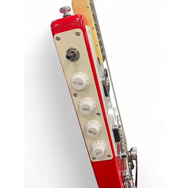 Used Eastwood LA BAYE 2X4 DEVO MODEL Candy Apple Red Solid Body Electric Guitar