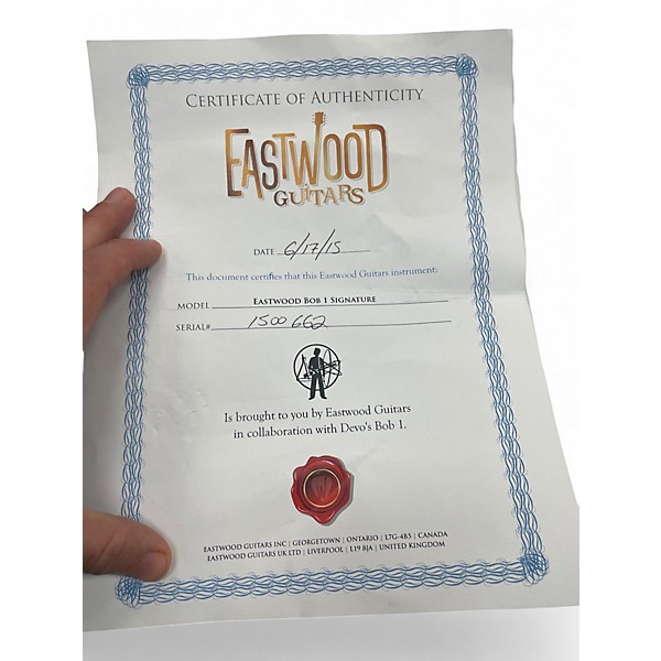 Used Eastwood LA BAYE 2X4 DEVO MODEL Candy Apple Red Solid Body Electric Guitar