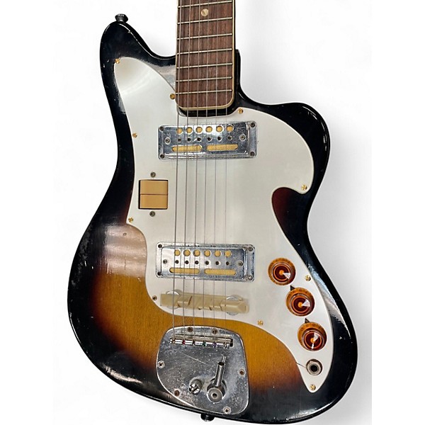 Vintage 1960s Teisco Audition Vintage Sunburst Solid Body Electric Guitar