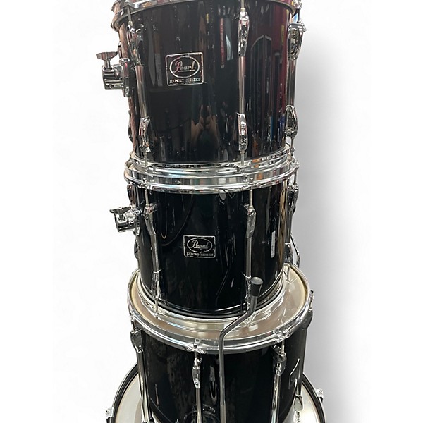Used Pearl 5 Piece 90'S EXPORT DRUM SHELLS  Black Drum Kit