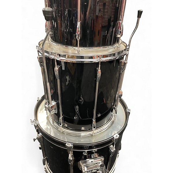 Used Pearl 5 Piece 90'S EXPORT DRUM SHELLS  Black Drum Kit