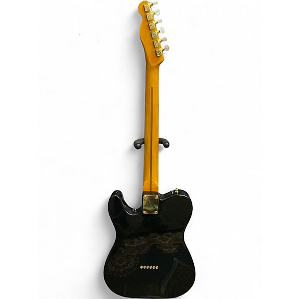 Vintage 1995 Fender Artist Series James Burton Telecaster Black & Gold Paisley Solid Body Electric Guitar