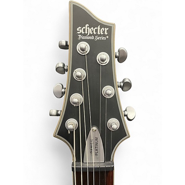 Used Schecter Guitar Research Diamond Series Damien Platinum 7 Trans Black Solid Body Electric Guitar