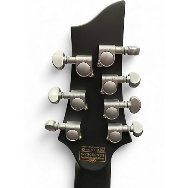 Used Schecter Guitar Research Diamond Series Damien Platinum 7 Trans Black Solid Body Electric Guitar