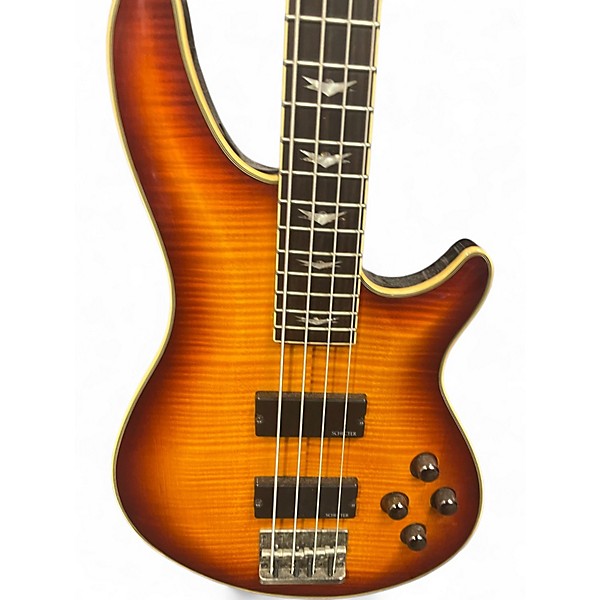 Used Schecter Guitar Research Omen Extreme 4 String Sunburst Electric Bass Guitar