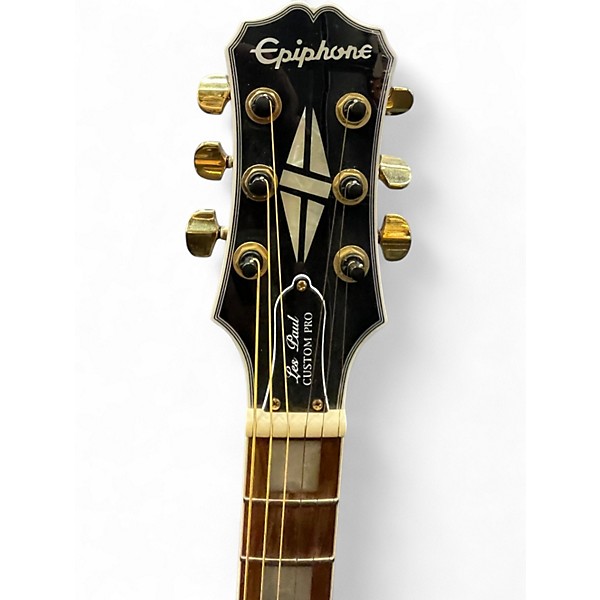 Used Epiphone Les Paul Custom Pro Natural Solid Body Electric Guitar