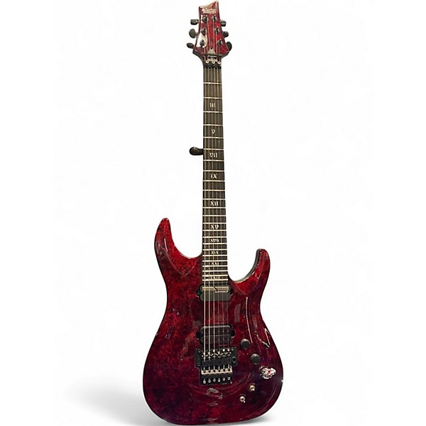 Used Schecter Guitar Research C1 Apocalypse Crimson Red Burst Solid Body Electric Guitar