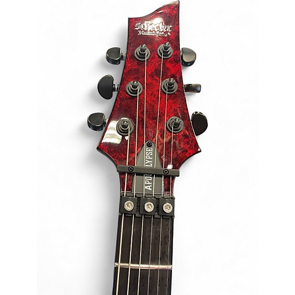 Used Schecter Guitar Research C1 Apocalypse Crimson Red Burst Solid Body Electric Guitar