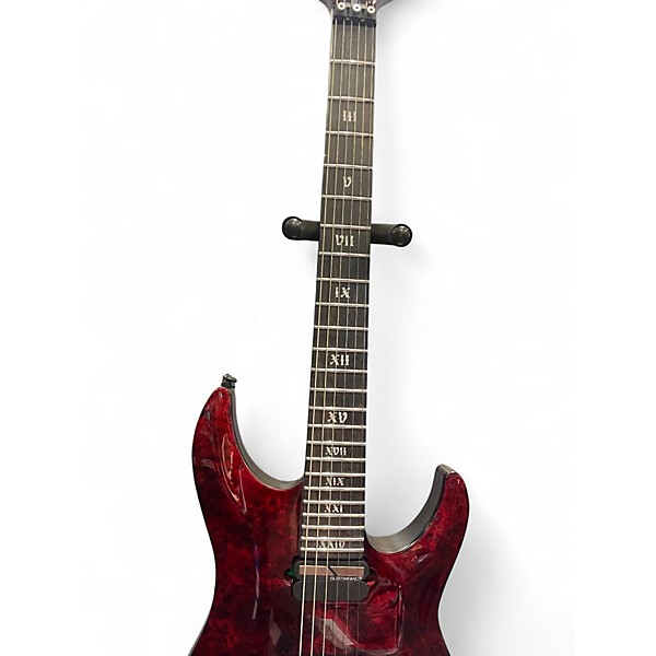 Used Schecter Guitar Research C1 Apocalypse Crimson Red Burst Solid Body Electric Guitar