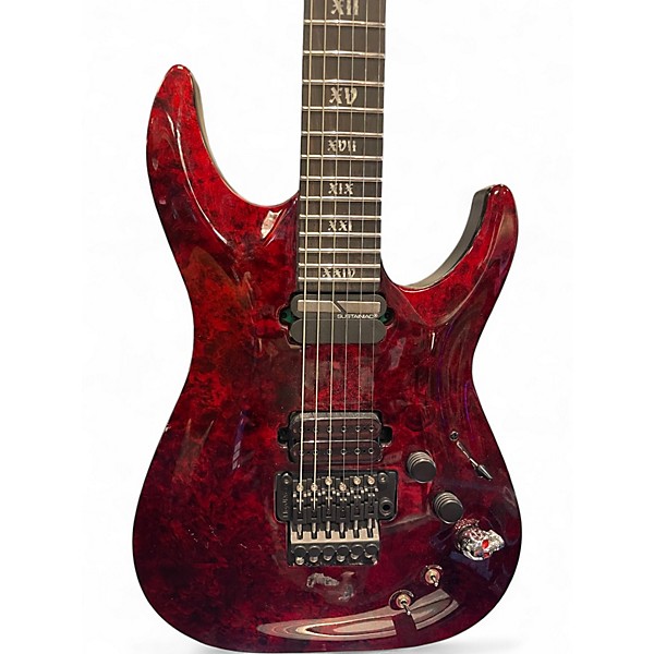 Used Schecter Guitar Research C1 Apocalypse Crimson Red Burst Solid Body Electric Guitar