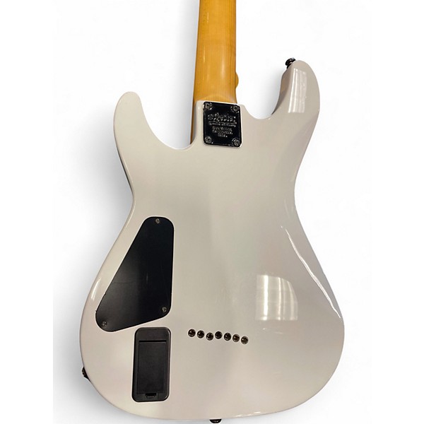 Used Schecter Guitar Research Demon 7 String White Solid Body Electric Guitar