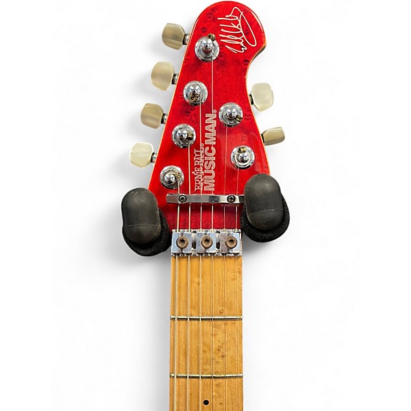 Vintage 1991 Ernie Ball Music Man Evh Red Trans Solid Body Electric Guitar