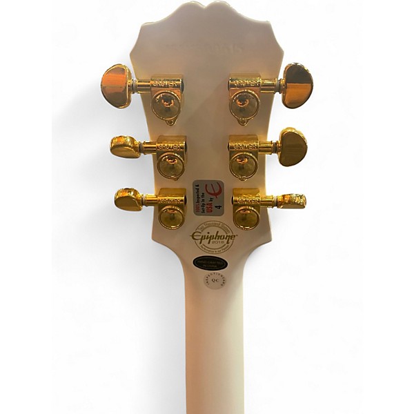 Used 2016 Epiphone Les Paul Custom Pro Alpine White Solid Body Electric Guitar