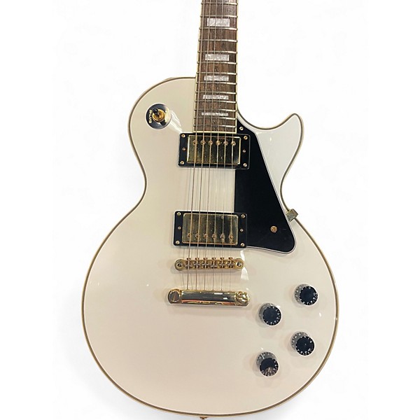 Used 2016 Epiphone Les Paul Custom Pro Alpine White Solid Body Electric Guitar